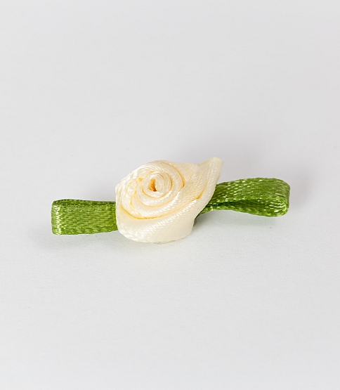 Small Ribbon Rose 100 Pcs Cream - Click Image to Close